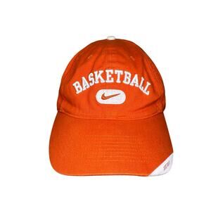 Vintage‎ Nike Basketball Y2K Hat Cap Orange Swoosh Embroidered Strapback WNBA
